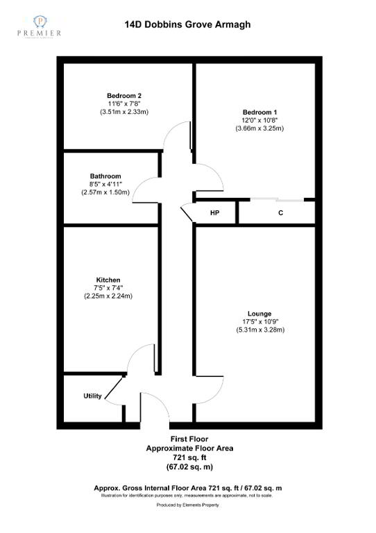 Floorplan 1 of 14d Dobbins Grove, Armagh