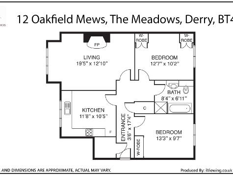 Floorplan 1 of 12 Oakfield Mews, Derry
