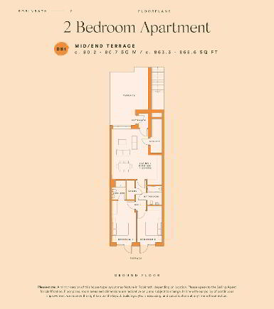 Floorplan 1 of 2 Bedroom Own Door Apartment, Robinrath, Navan, Navan