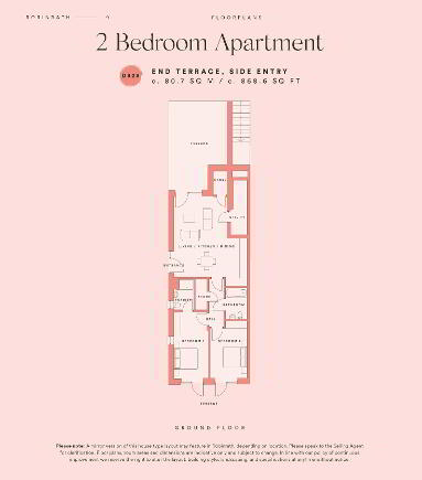 Floorplan 1 of 2 Bedroom Own Door Apartment, Robinrath, Navan, Navan