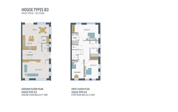 Floorplan 1 of House Type B3, 3 Bed End Townhouse, Boann Weir, Boyne Road, Boyne Road, Navan