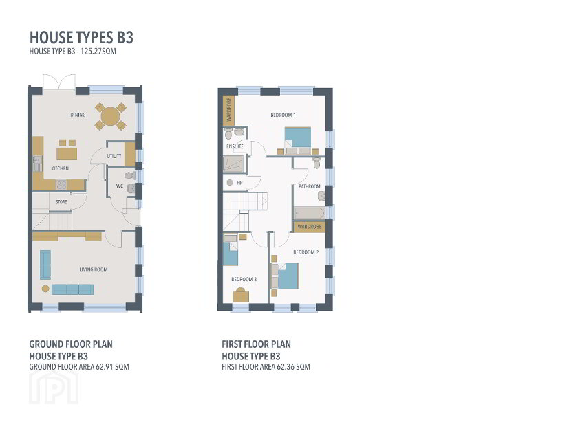 Floorplan 1 of House Type B3, 3 Bed End Townhouse, Boann Weir, Boyne Road, Boyne Road, Navan