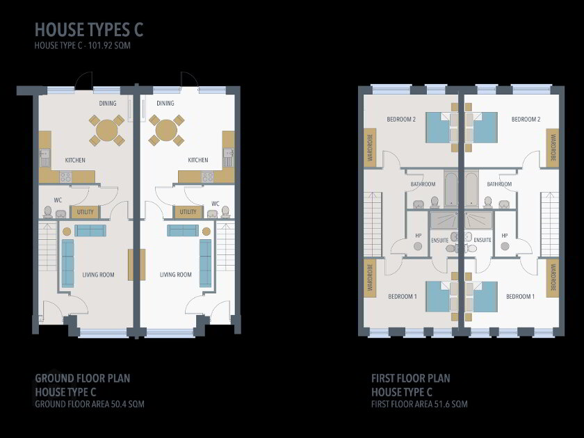Floorplan 1 of House Type C, 2 Bed Mid & End Townhouse, Boann Weir, Boyne Road, Boyne R...Navan