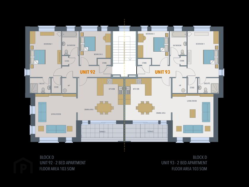 Floorplan 1 of Block D, 2 Bed Duplex, 3 Bed Duplex, 2 Bed Apts, Boann Weir, Boyne Road,...Navan