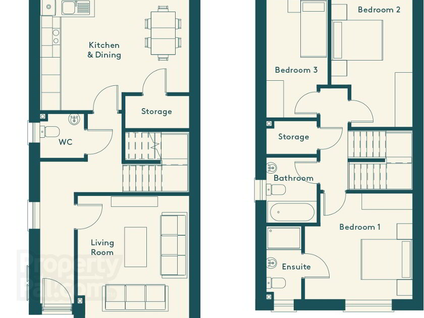 Floorplan 1 of 3 Bedroom Terrace, Beaufort, Boyne Village, Navan