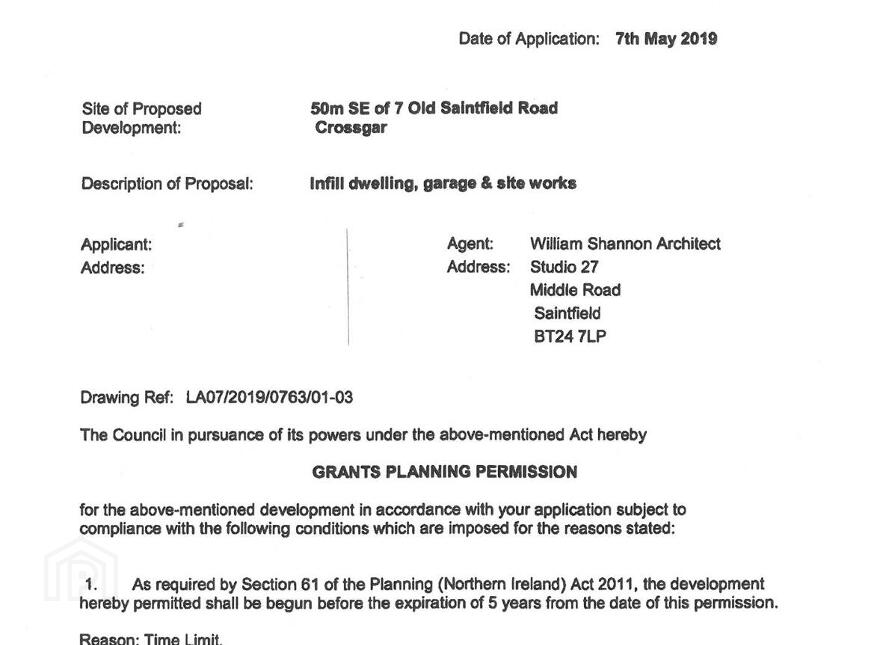 Building Site **, 7 Old Saintfield Road, Crossgar, Downpatrick, BT30 9JB