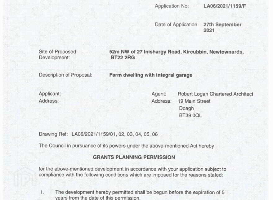 Building Site Adjacent To, 27 Inishargy Road, Kircubbin, Newtownards, BT22 2RG