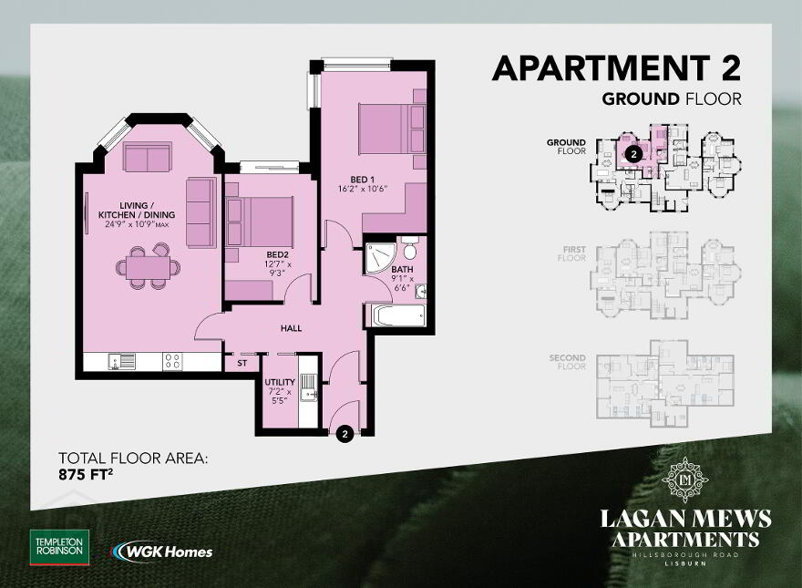Apartment 2, Lagan Mews, Hillsborough Road, Lisburn, BT28 1JN