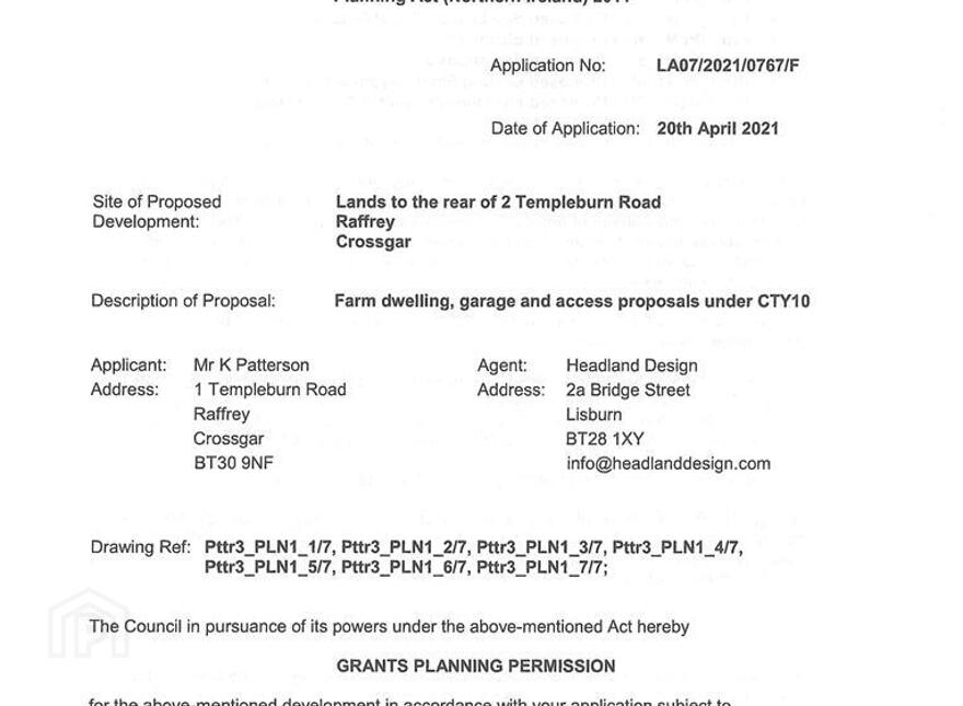 Building Site And Agricultural Lands To Rear Of, 2 Templeburn Road, Crossgar, BT30 9NF