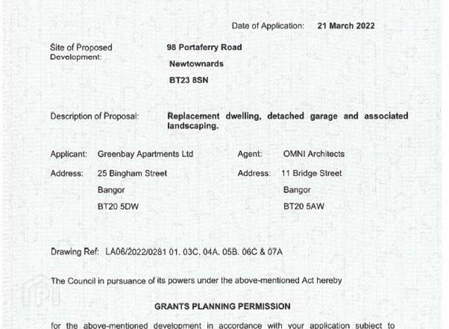 Site With FPP, 98 Portaferry Road, Newtownards, BT23 8SN