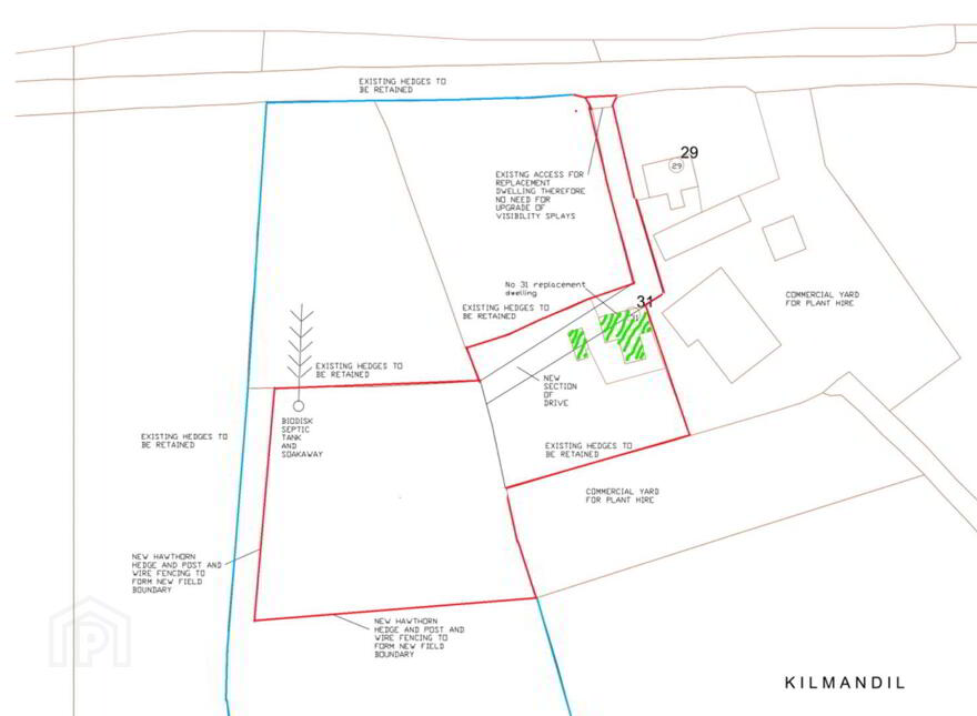 Site With Land, Approx. 48m South West Of, 31 Kilmandil Road, Dunloy, Ballymena, BT44 9BH