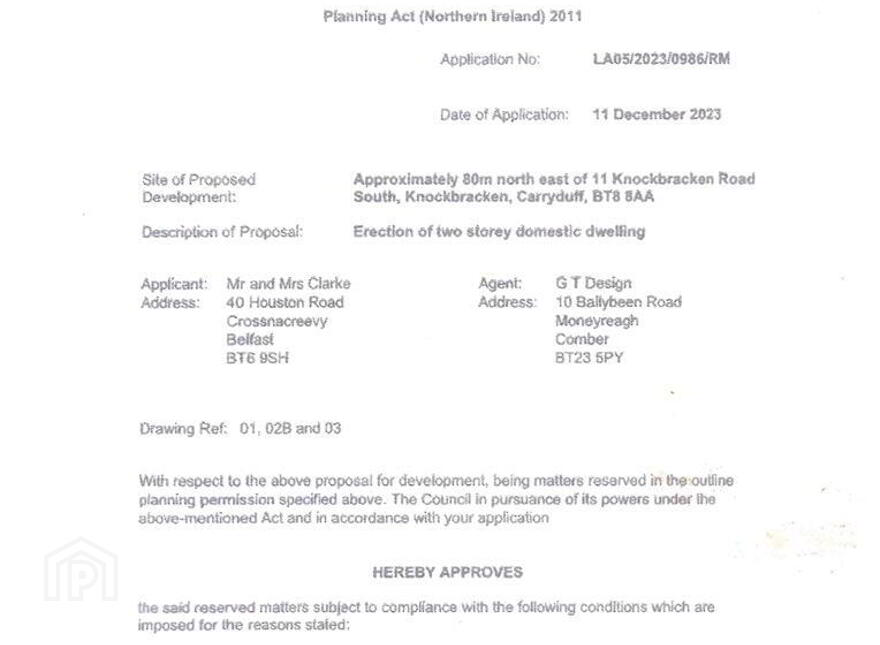 Building Site, Approx 80m North East Of, 11 Knockbracken Road South, C...Belfast, BT8 8AA