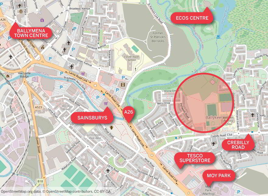 Former Ballykeel Playing Fields, 18 Crebilly Road, Ballymena, BT42 4DN