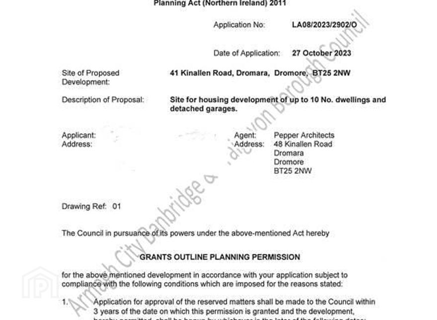 RESIDENTIAL DEVELOPMENT LAND, 41 Kinallen Road, Kinallen, BT25 2NW