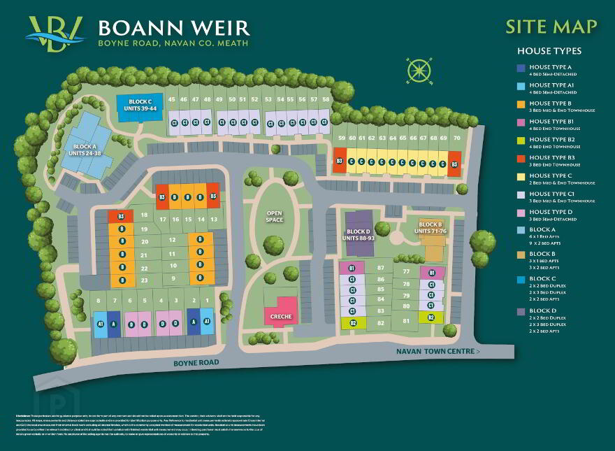 House Type C1, 3 Bed Mid & End Townhouse, Boann Weir, Boyne Road, Boyne ...Navan