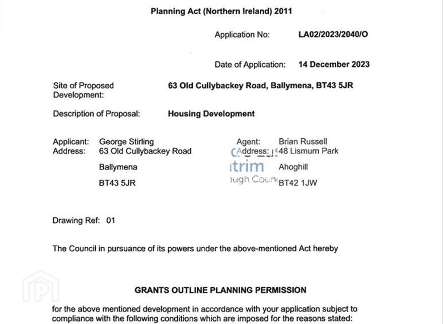 Development Site, 63 Old Cullybackey Road, Cullybackey