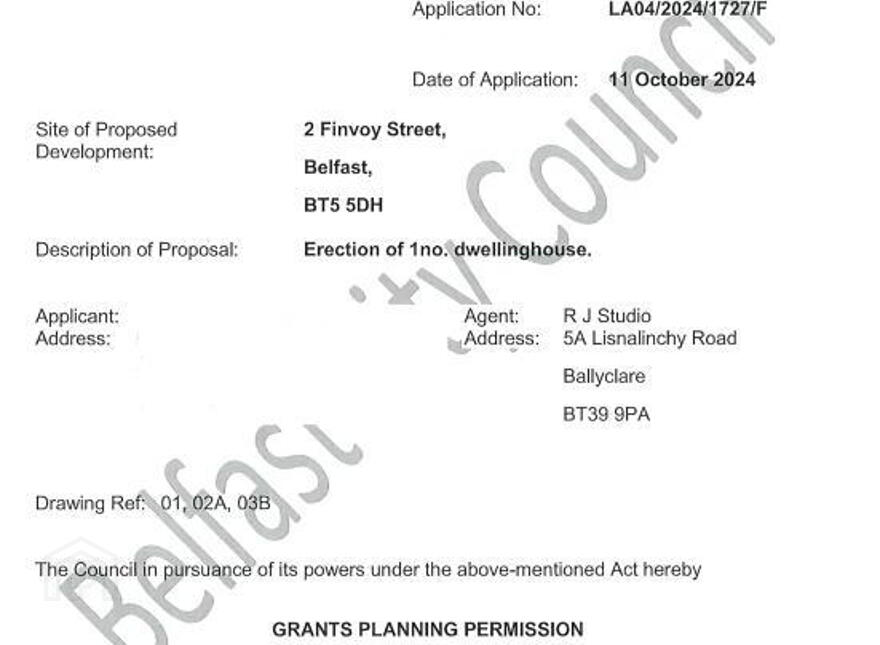 Site At 2, Finvoy Street, Belfast, BT5 5DH