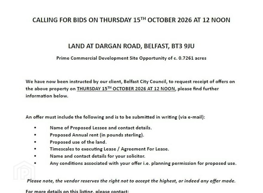 Land At, Dargan Road, Belfast, BT3 9JU