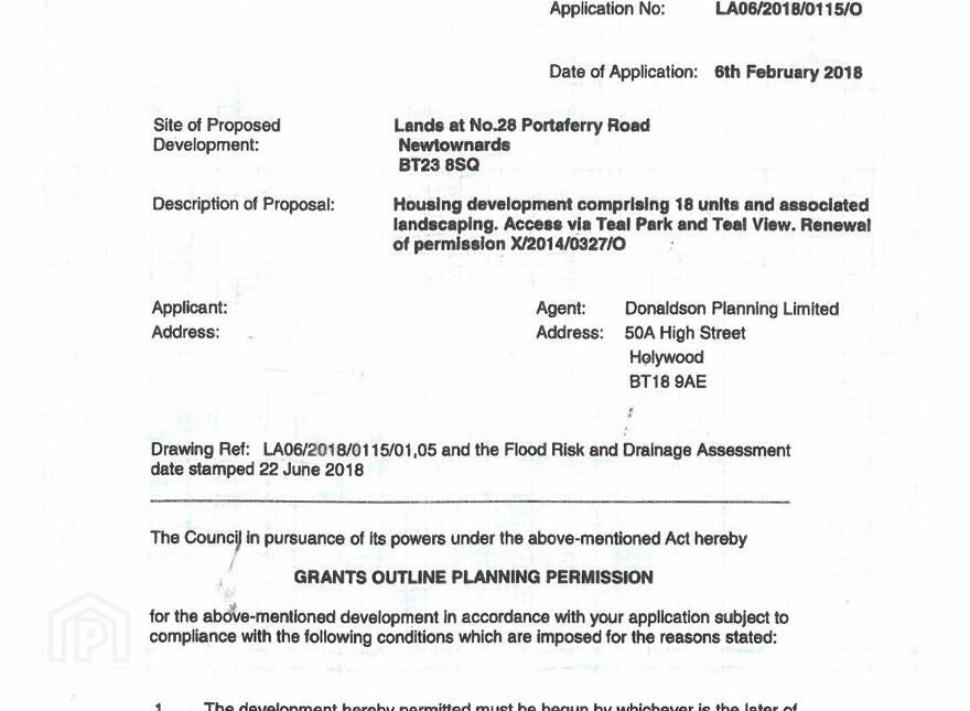 Potential Development Lands , To, 28 Portaferry Road, Newtownards, BT23 8SQ
