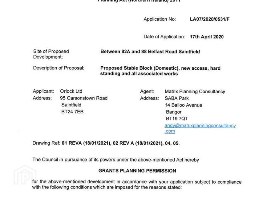 Agricultural Lands, Lessans, Saintfield, BT24 7HE