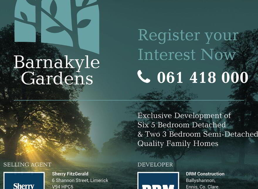 Five Bed Detached Homes, Barnakyle Gardens, Patrickswell