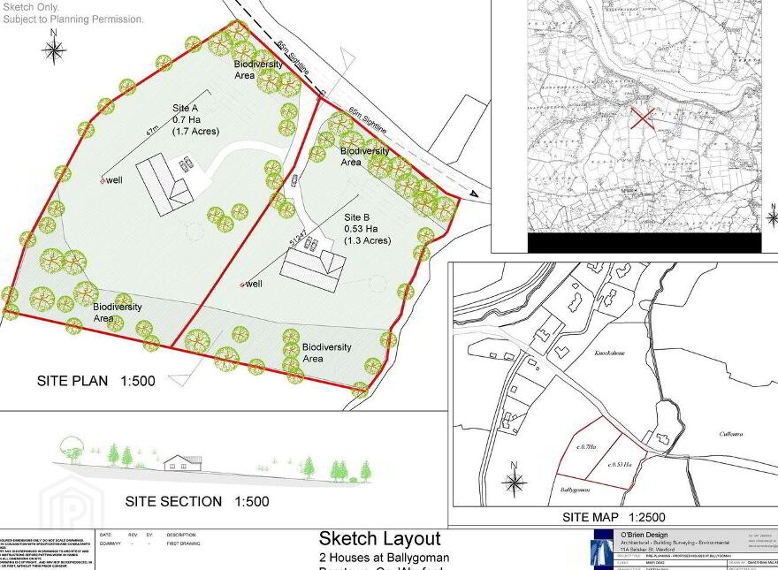 C. 1.7 Acre Site &, C. 1.3 Acre Site At Ballygoman, Barntown