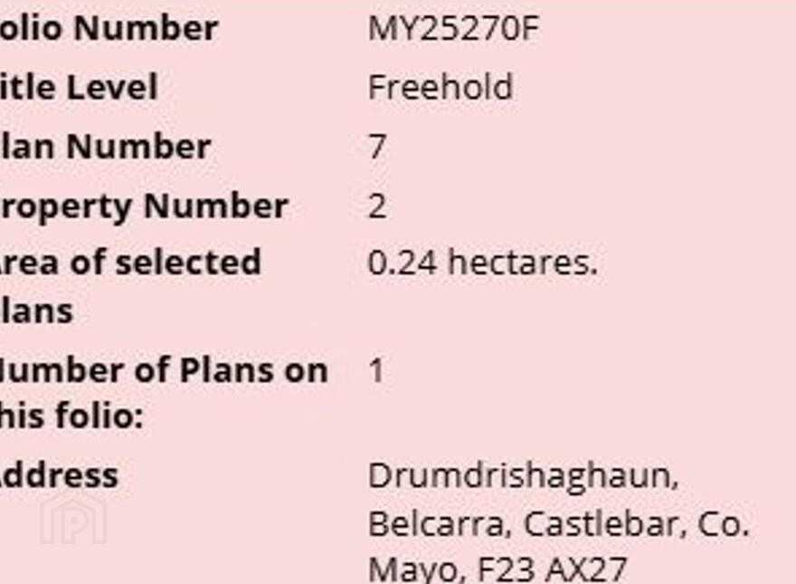 Drumdrishaghaun, Belcarra, Castlebar, F23AX27