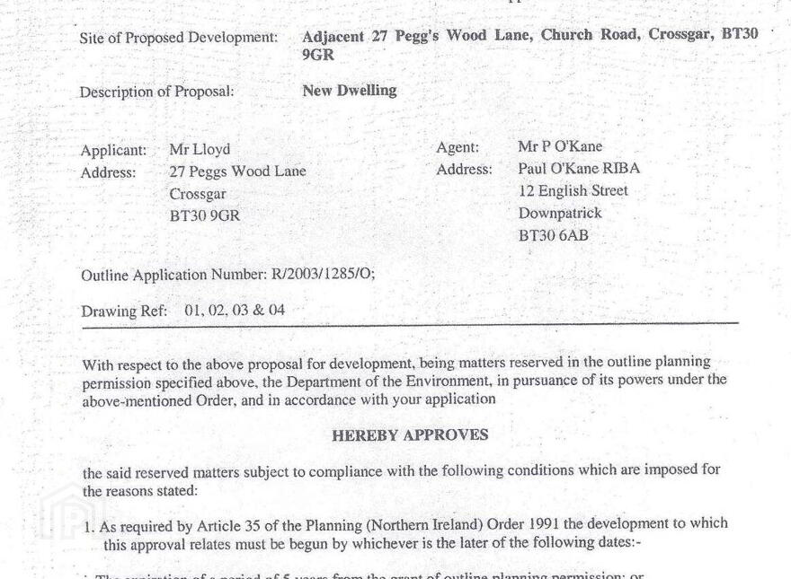 Site @, 27 Pegg's Wood Lane, Crossgar, BT30 9GR