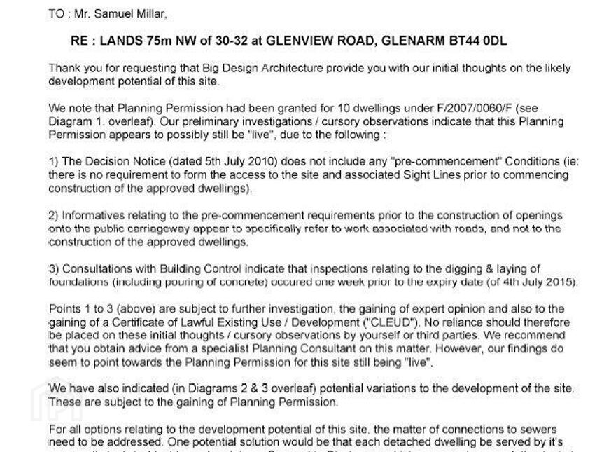 Land 75m NW Of, 30-32 Glenview Road, Glenarm, Ballymena, BT44 0DL