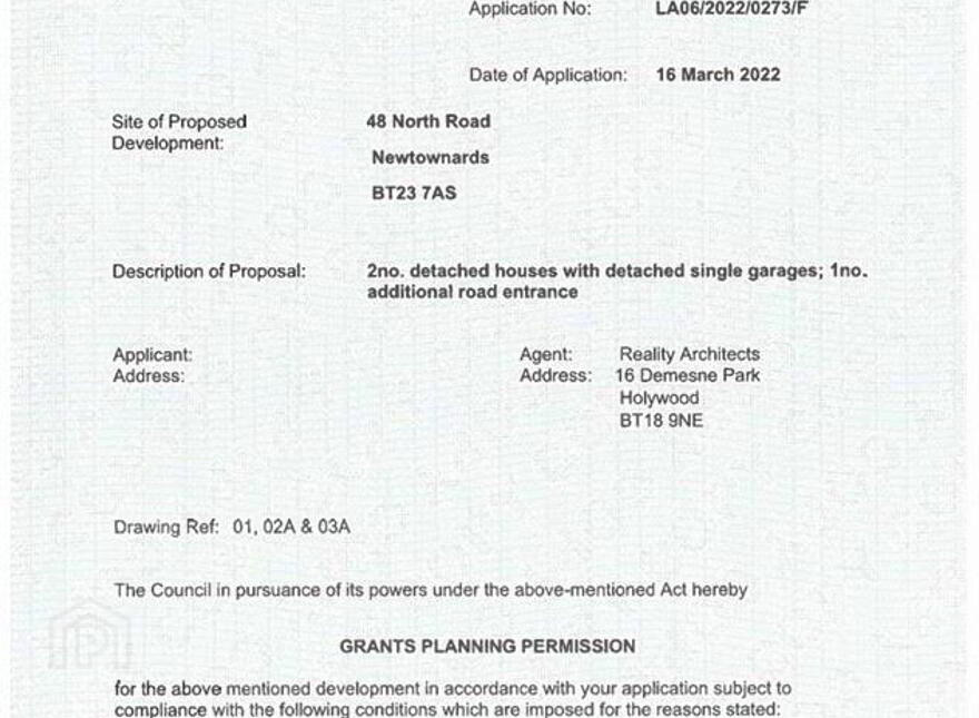 2 FPP For Dwellings, 48 North Road, Newtownards, BT23 7AS