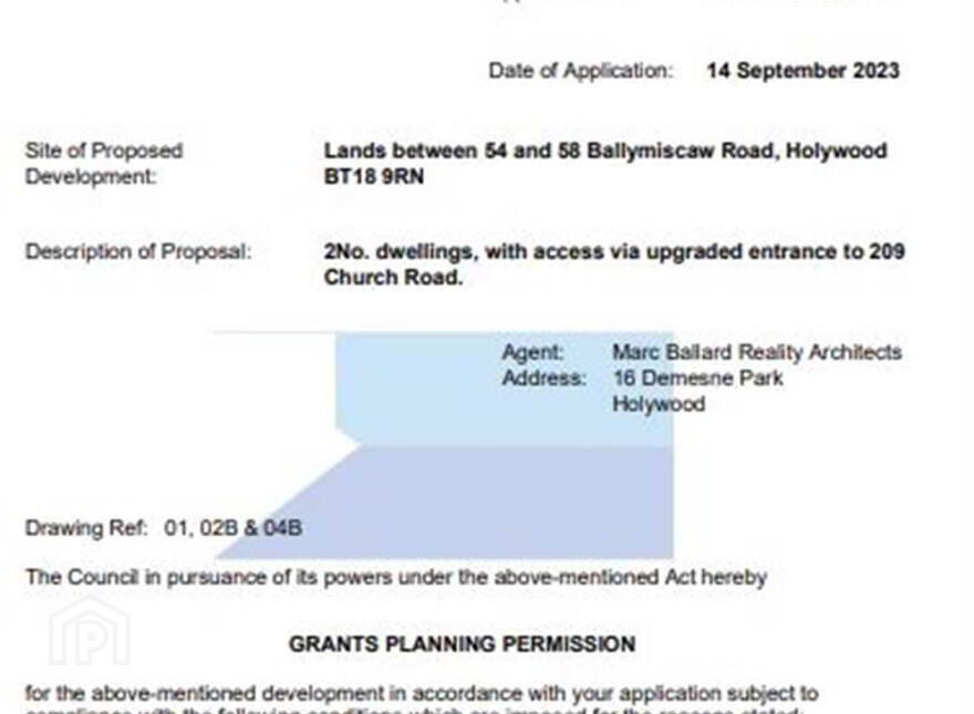 Two Building Sites @, 209 Church Road, Holywood, BT18 9RN