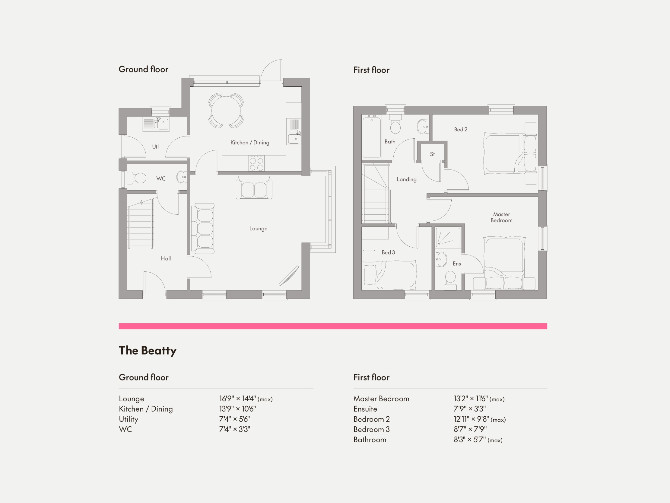 Floorplan 1 of The Beatty, Enler Village - Comber, Newtownards Road, Comber, Bt23 5zw