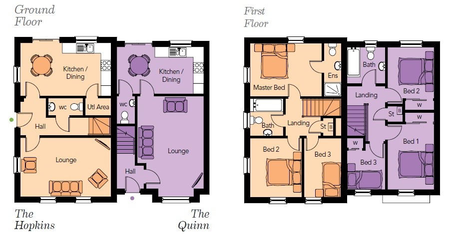 Floorplan 1 of The Hopkins, Foxleigh Meadow, Charlotte Street, Ballymoney, Bt53 6fe