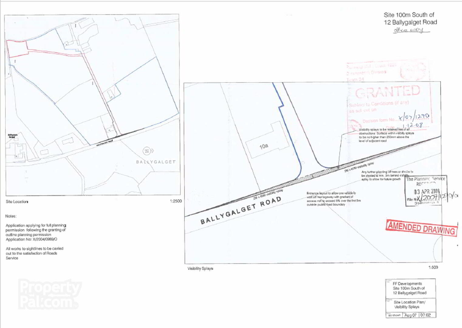 Site 100m, 12 Ballygalget Road