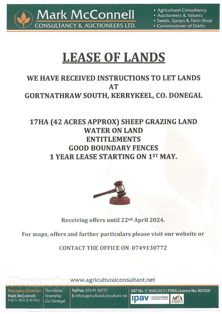 Land, For Letting At Gortnathraw South