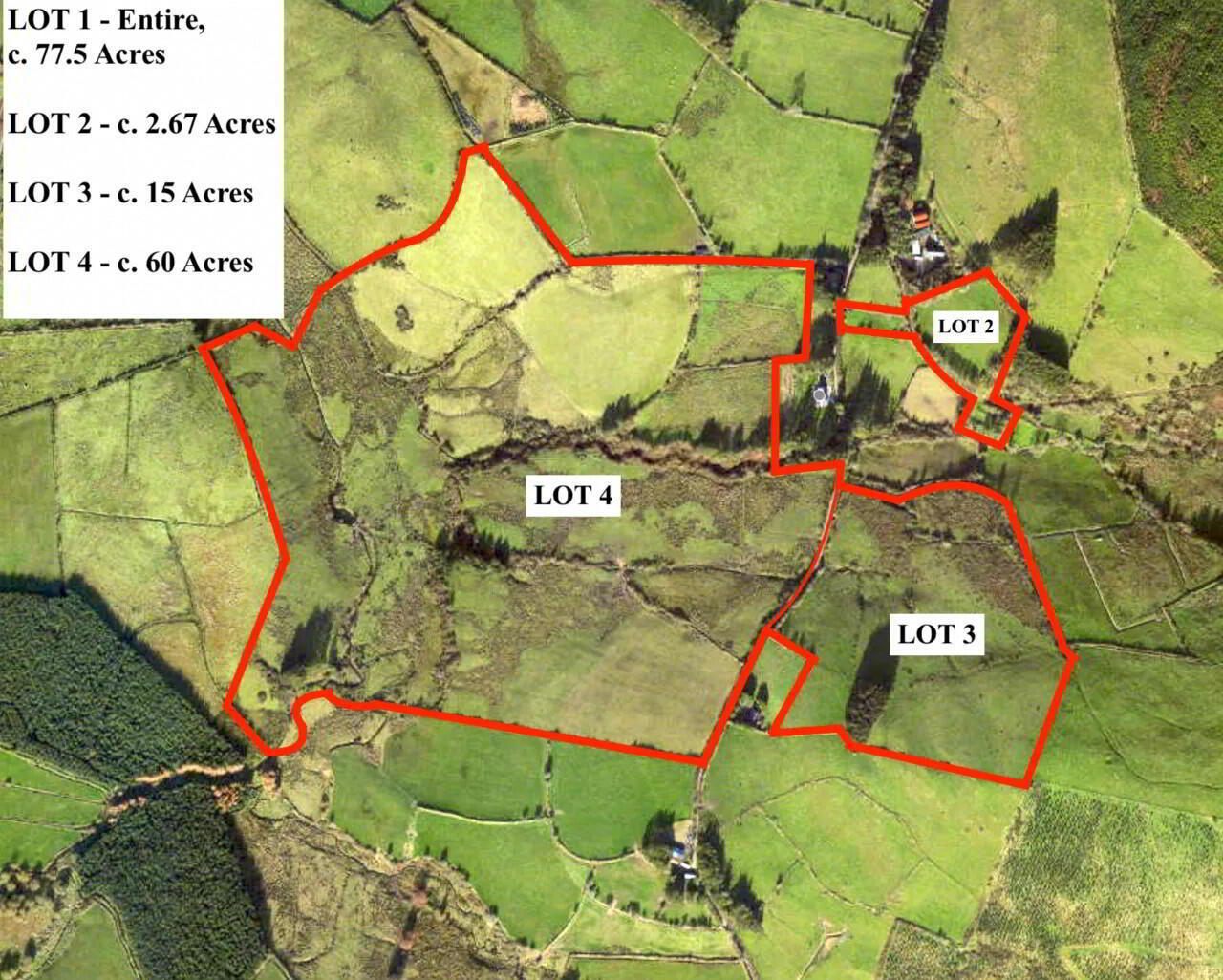 C. 77.5 Acres Agricultural Land