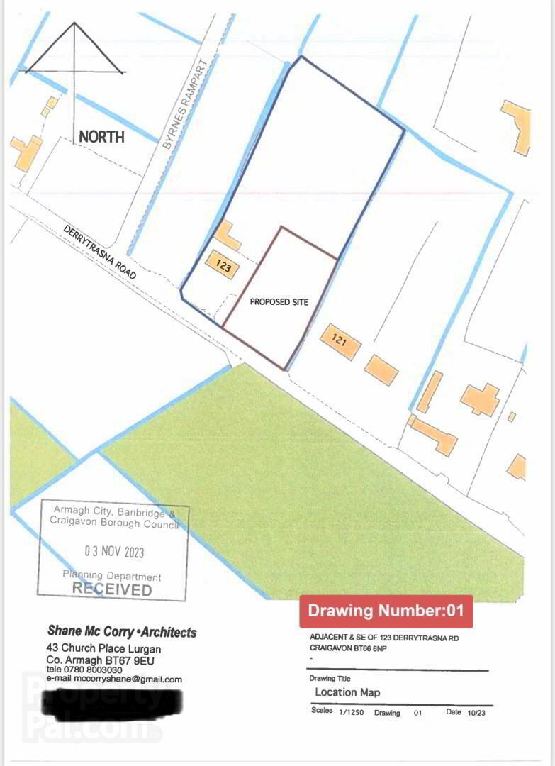 Immediately Adjacent & South East Of, 123 Derrytrasna Road