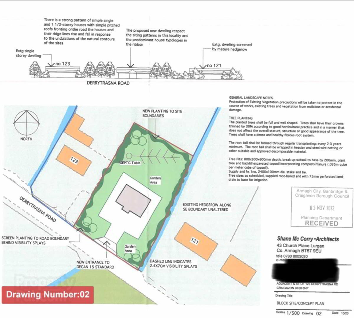 Immediately Adjacent & South East Of, 123 Derrytrasna Road