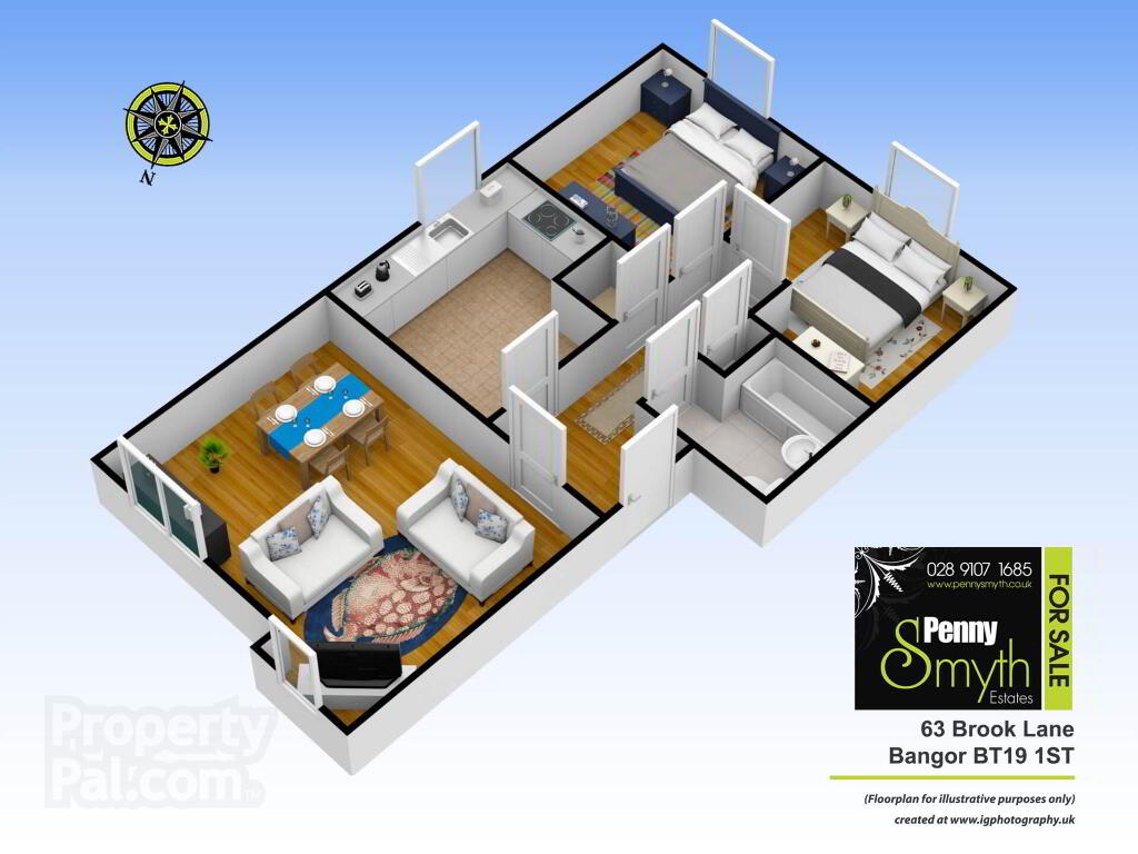 Floorplan 1 of Apt 3, Brook Lane, Bangor