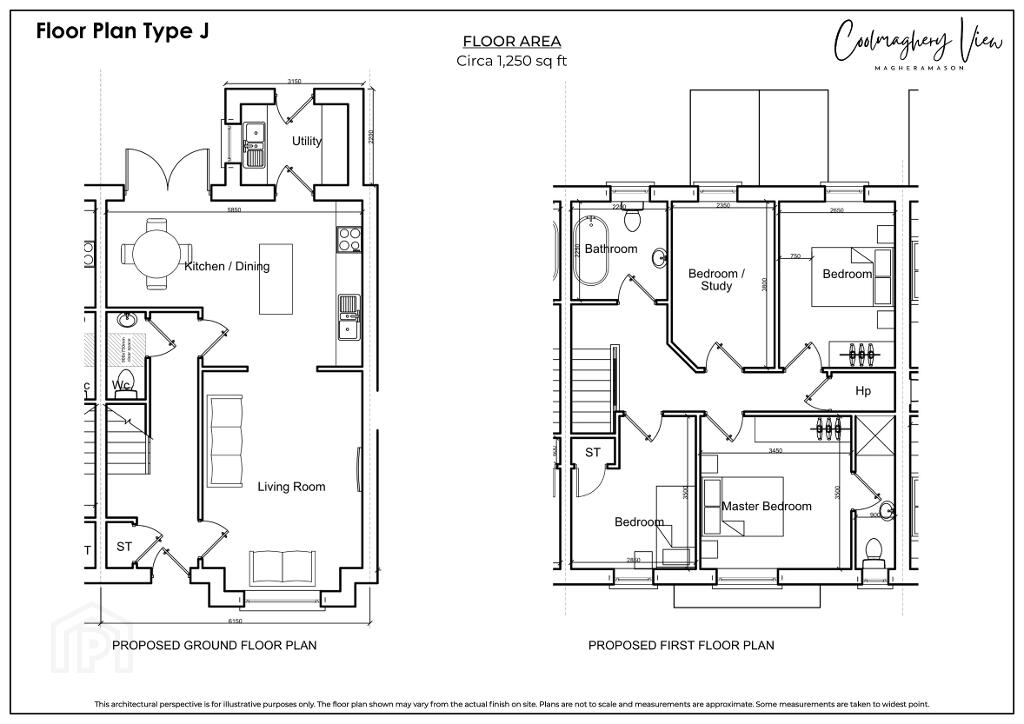 Floorplan 1 of Type J, Coolmaghery View, Magheramason, L’derry