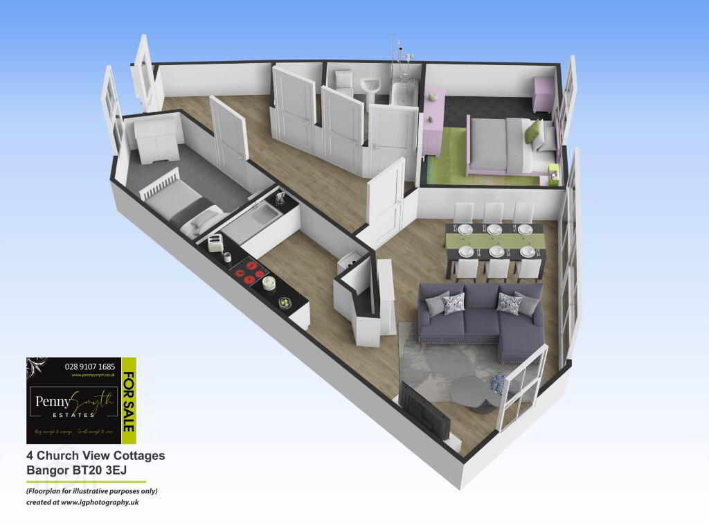 Floorplan 1 of 4 Church View Cottages, Bangor
