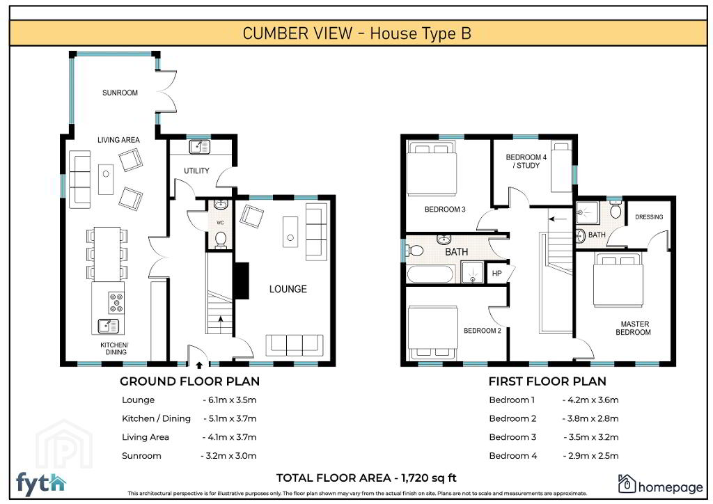 Floorplan 1 of Type B, Cumber View, Upper Main Street, Claudy, L’derry