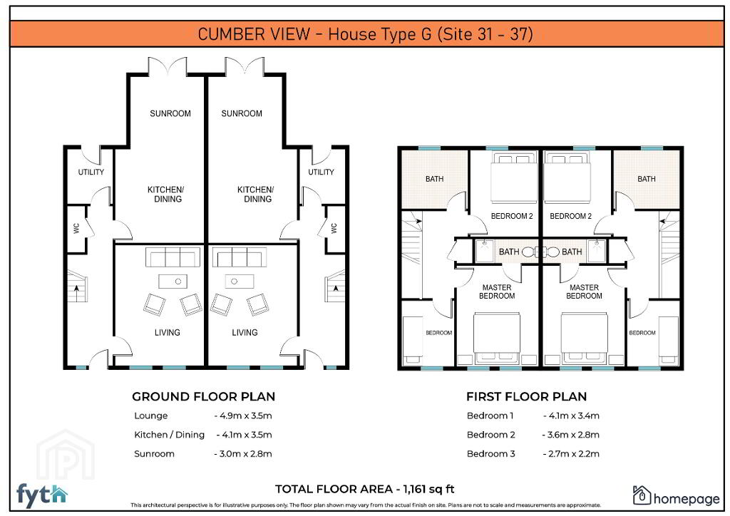 Floorplan 1 of Type G, Cumber View, Upper Main Street, Claudy, L’derry