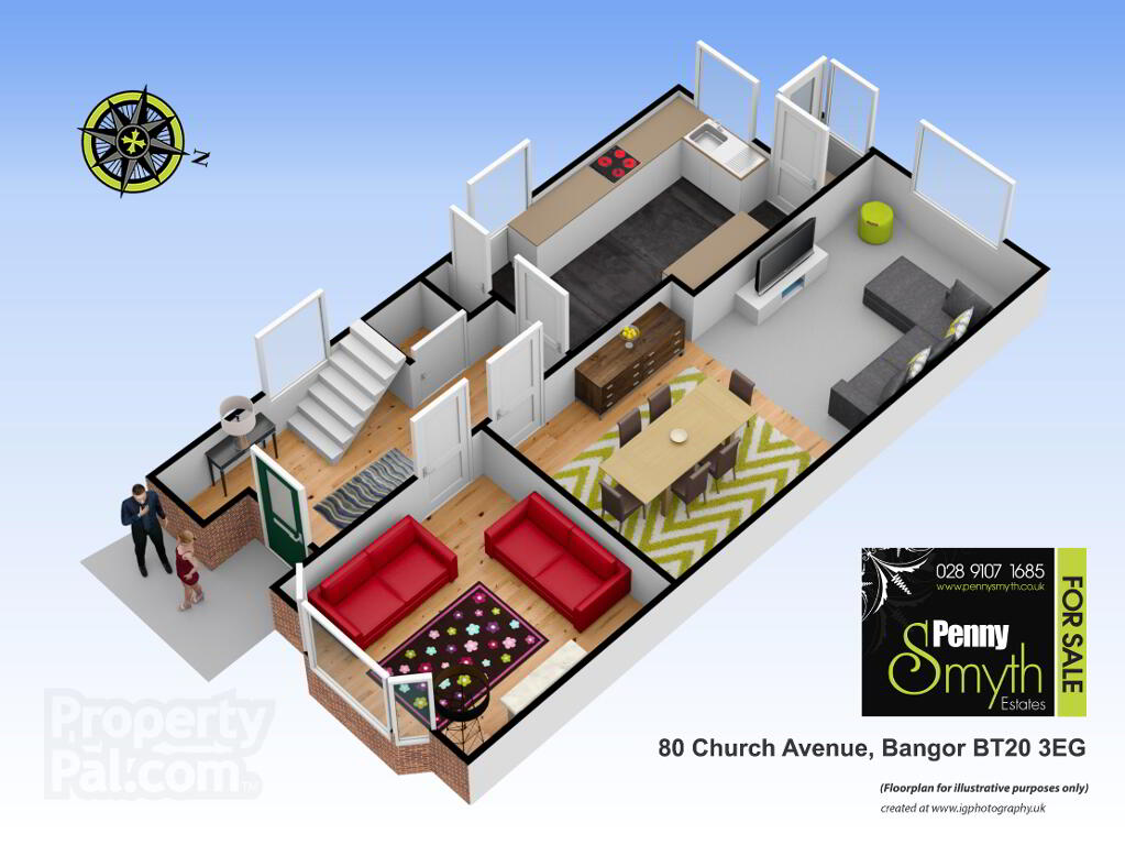 Floorplan 1 of 80 Church Avenue, Bangor