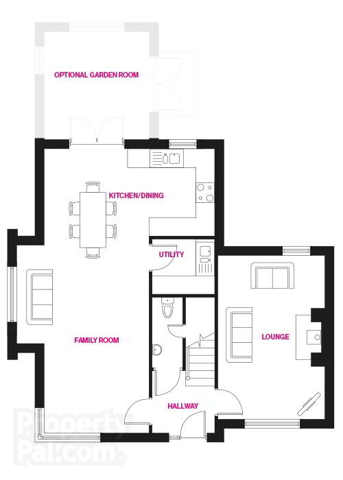 Floorplan 1 of The Georgia With Garden Room, Woodford Villas, Armagh, Woodford Villas, Armagh