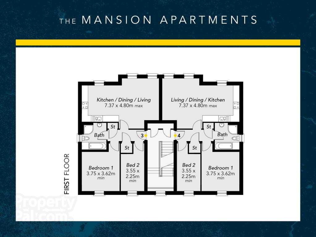 Floorplan 1 of Mansion Apartments First Floor, Foxwood Hall, Lurgan