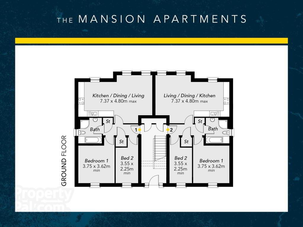 Floorplan 2 of Mansion Apartments First Floor, Foxwood Hall, Lurgan