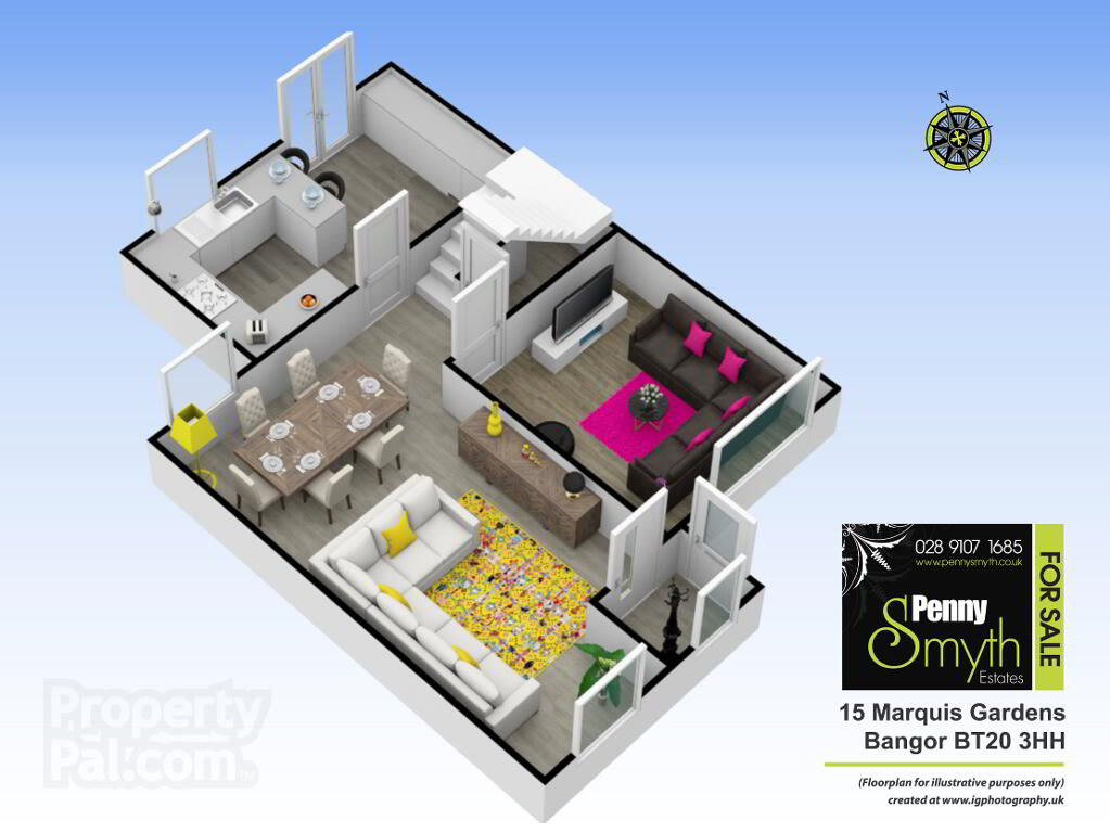 Floorplan 1 of 15 Marquis Gardens, Bangor