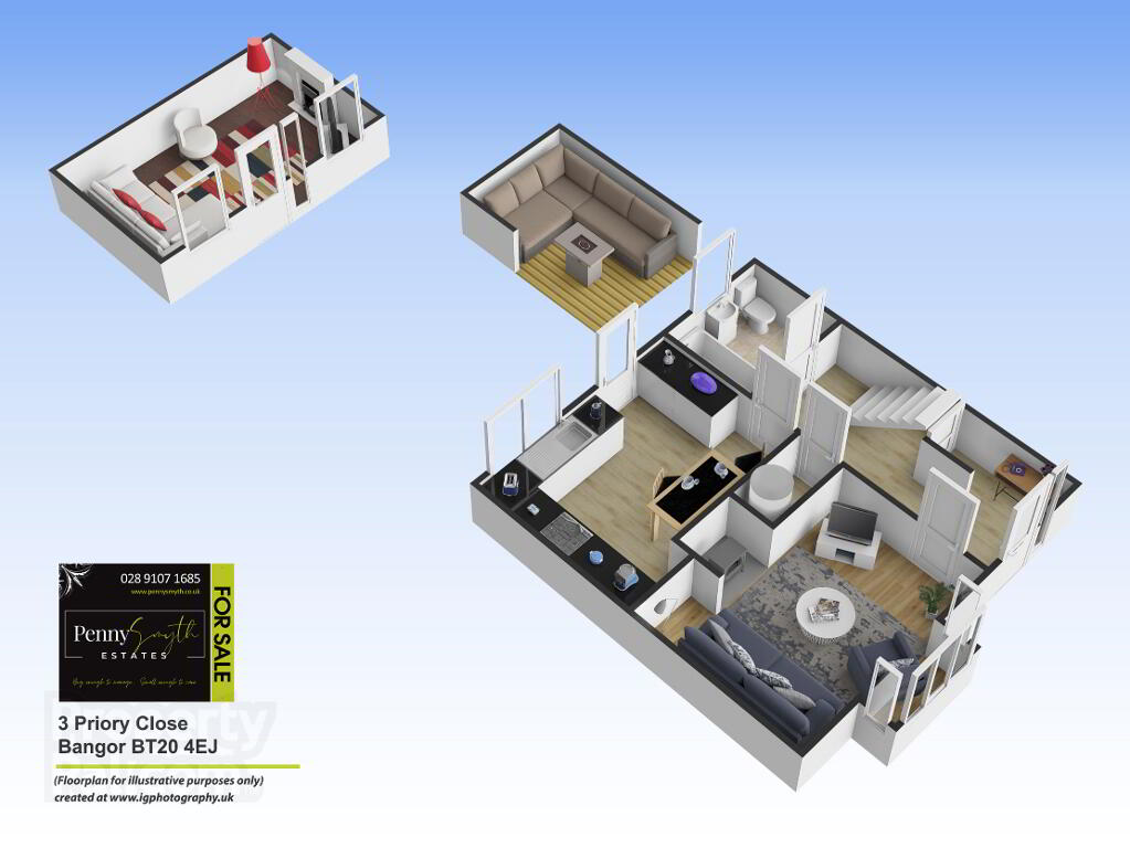 Floorplan 1 of 3 Priory Close, Bangor