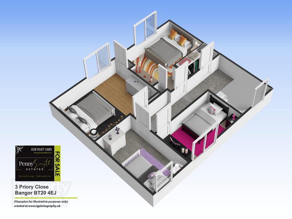 Floorplan 2 of 3 Priory Close, Bangor